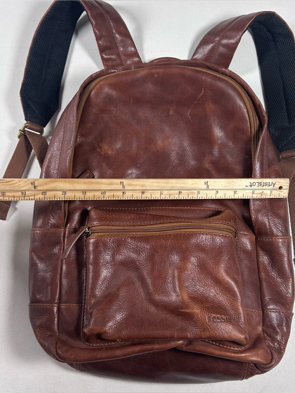 Fossil Estate Backpack/Laptop Bag - Cognac - Genuine Leather - Barely Used